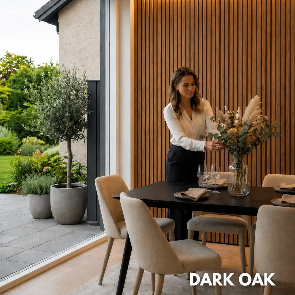 Premium Acoustic Wall Panels - Dark Oak