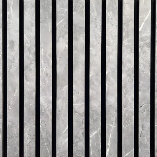 Premium Thick Slat Large Wall Panel 280cm x 60cm (Grey Marble - 35mm thickness)