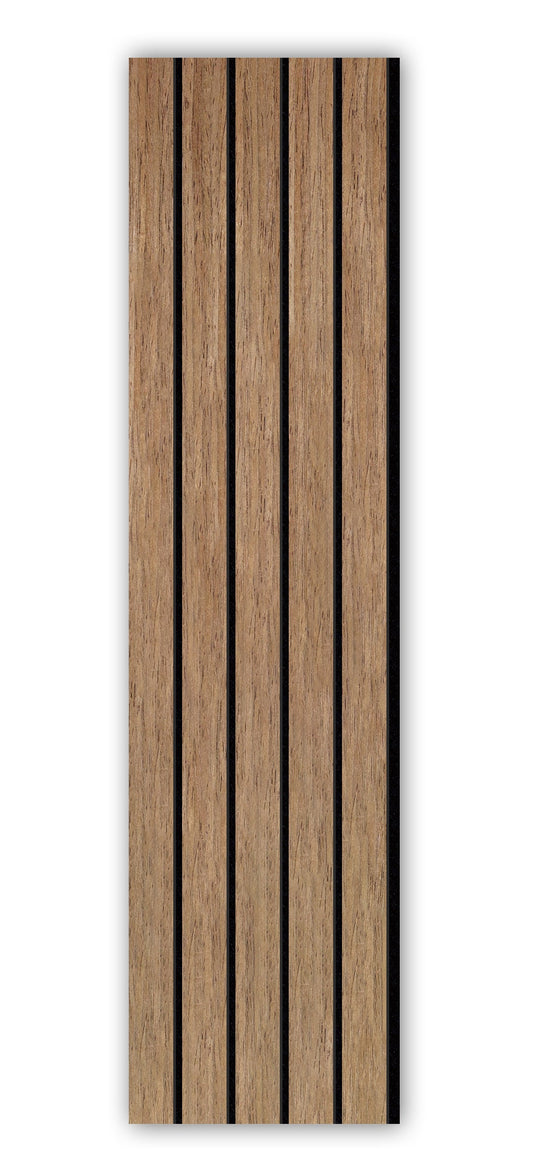 Acoustic Slat Wall Panels | Premium UltraWide Slats | 300cm x 60cm | Walnut With Black