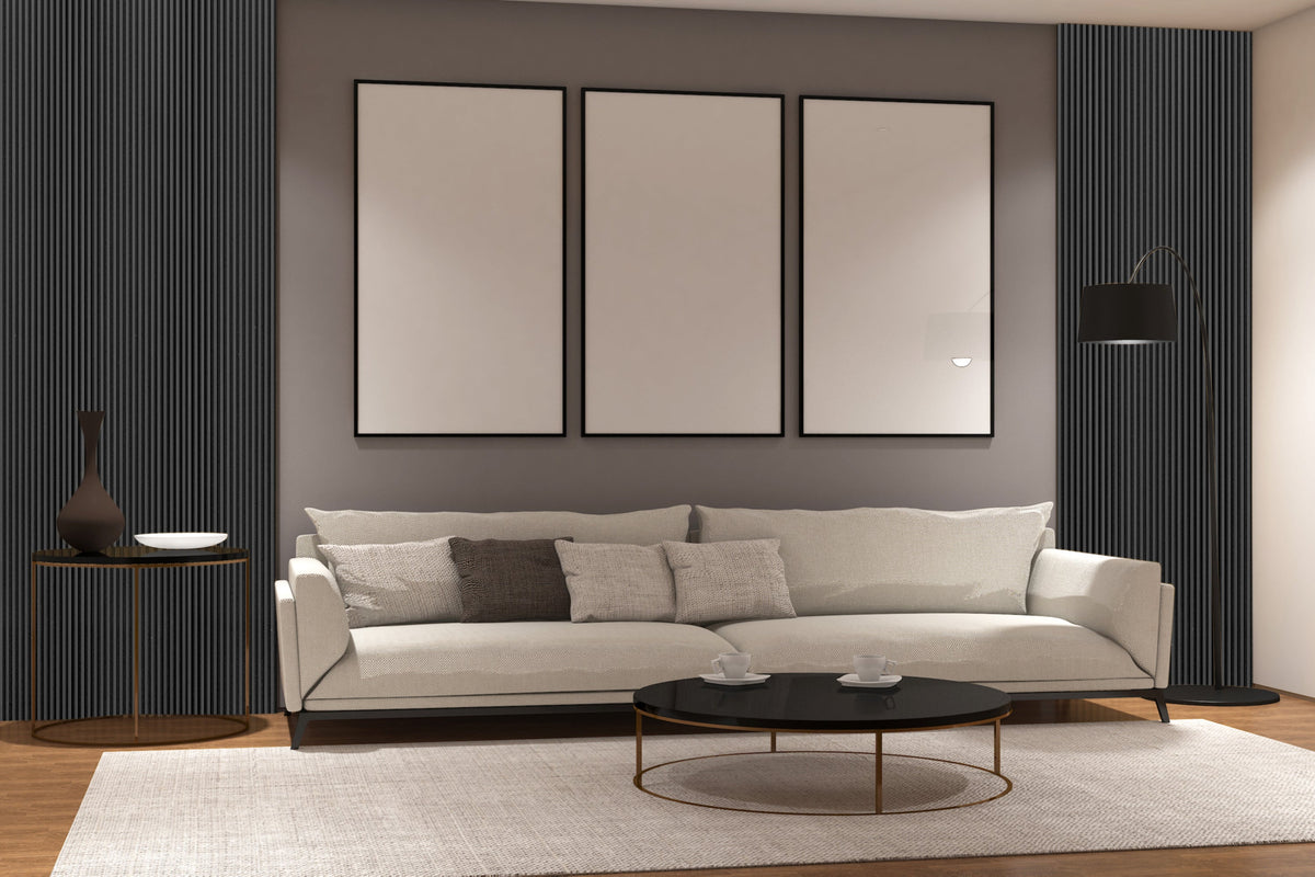 Black Oak Acoustic Panel 2400x600 Thin Slatt