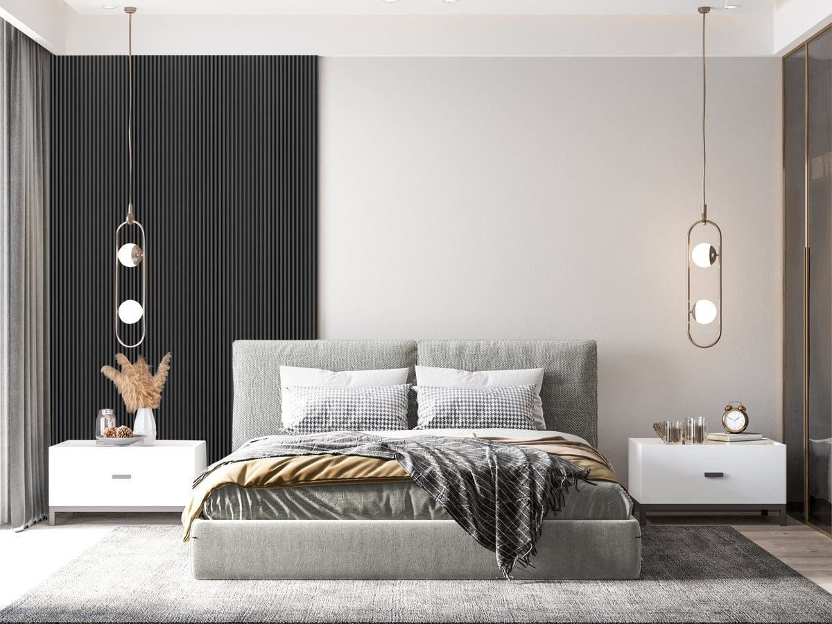Black Oak Acoustic Panel 2400x600 Thin Slatt