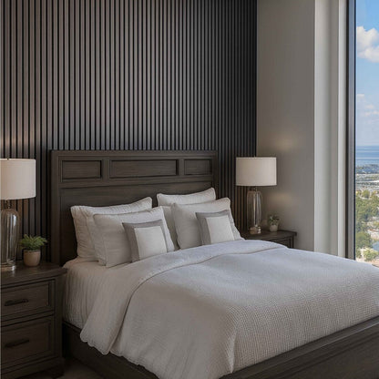 Acoustic Slatted Wall Panel 2400mm x 600mm - Light Grey x 1 panel