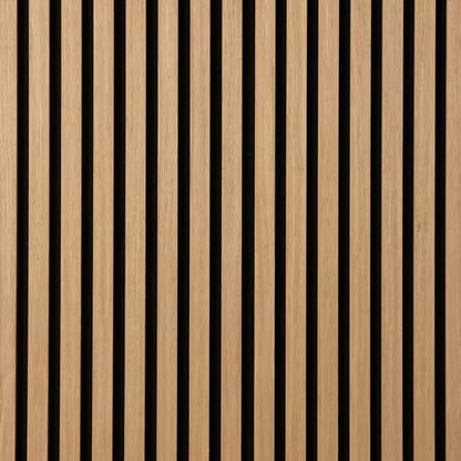 Acoustic Slatted Wall Panel 2400mm x 600mm - Light Oak x 1 panel