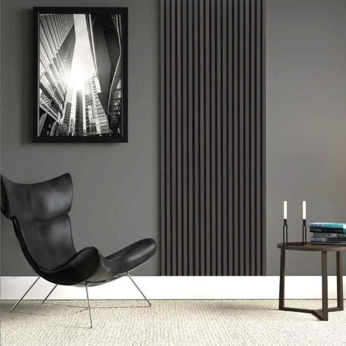 Acoustic Slat Wall Panels | Premium MDF | 244cm x 60cm | Matte Black