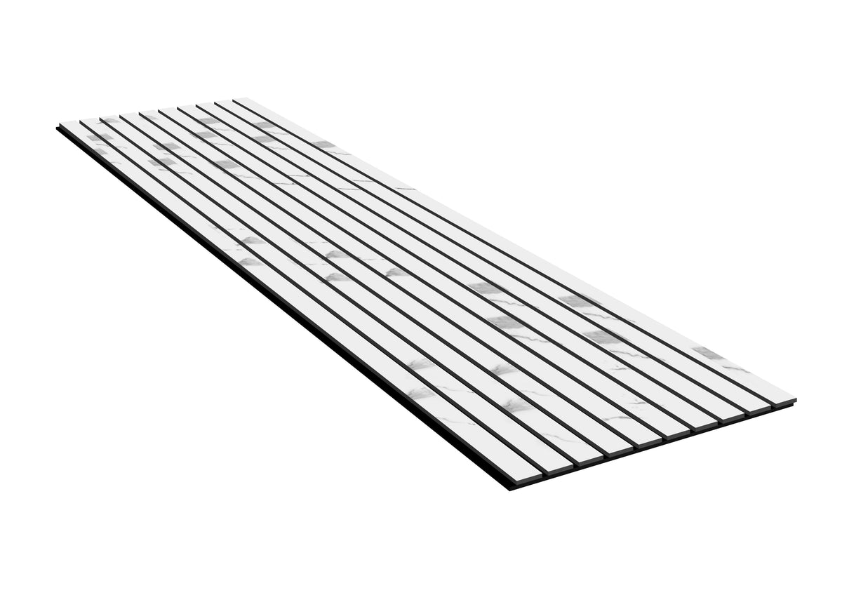 Acoustic Slat Wall Panels | Premium ExtraWide Slats | 240cm x 60cm | Marble