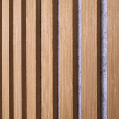 Acoustic Slatted Wall Panel 2400mm x 600mm - Walnut (Grey Backing) x 1 panel