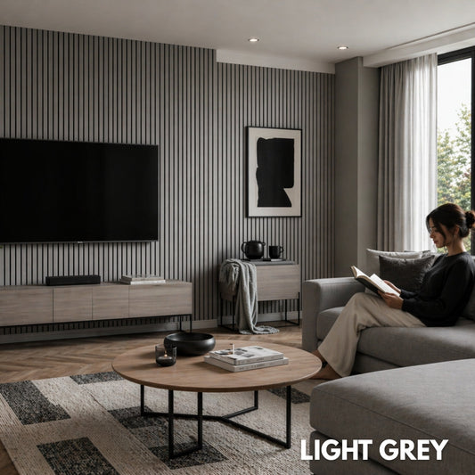 Premium Acoustic Wall Panels - Light Grey
