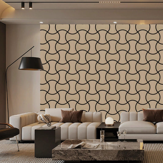 Acoustic Geometric Tessellate Panel – Light Oak - 600mm x 600mm