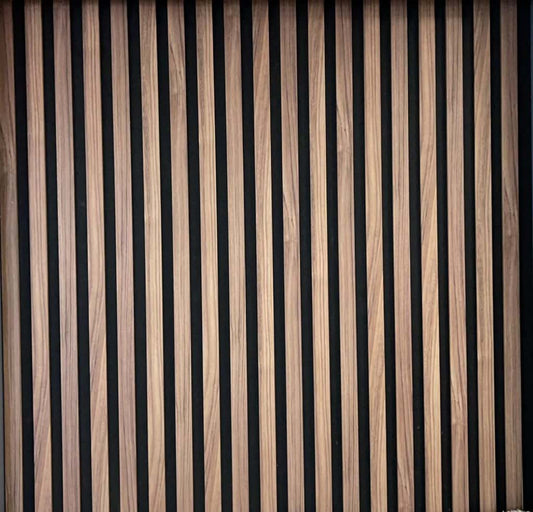 Acoustic Slat Wall Panels | Premium MDF | 244cm x 60cm | Light Walnut