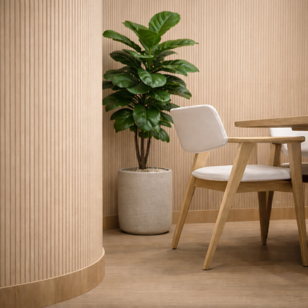 2.4m Flexible Premium Veneer Slat Wall Panels - Oak