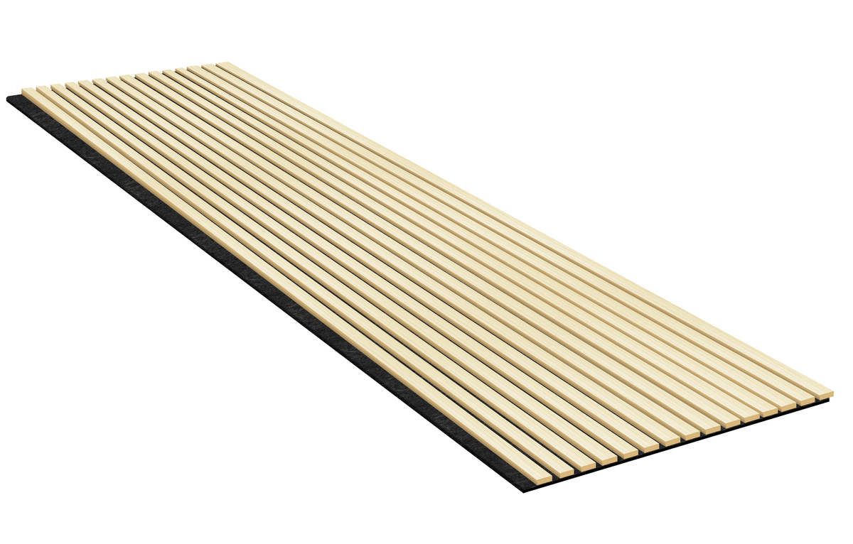 Acoustic Slatted Wall Panel 240 x 60cm - Slimline Profile - Oak