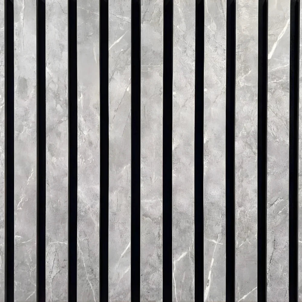 Premium Thick Slat Large Wall Panel 280cm x 60cm (Grey Marble - 35mm thickness)