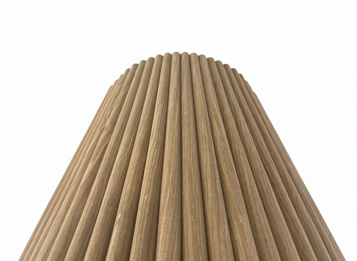 2.4m Flexible Premium Veneer Ridge Wall Panels - Walnut