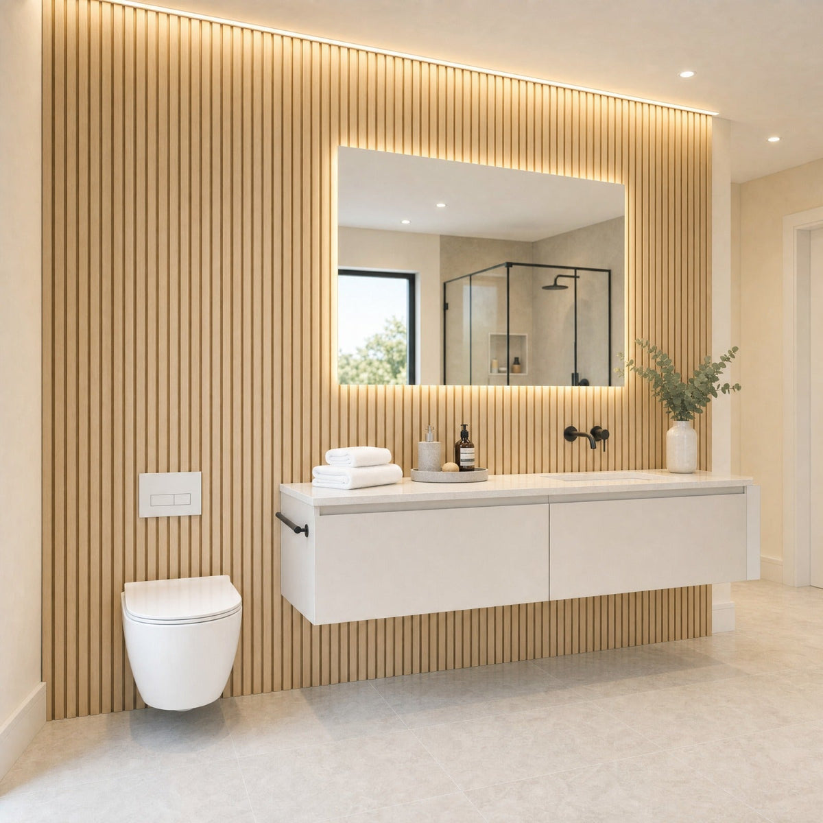 PVC Bathroom Wall Panels - Pack of 8 (Wide Range of Colours)
