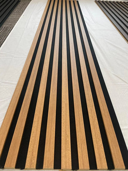 Acoustic Slat Wall Panels | Premium MDF | 244cm x 60cm |Teak Oak