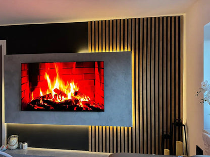 Acoustic Slat Wall Panels | Premium MDF | 244cm x 60cm |Teak Oak