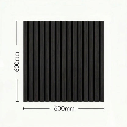 Acoustic Slatted Wall Panel - Black - 600mm x 600mm