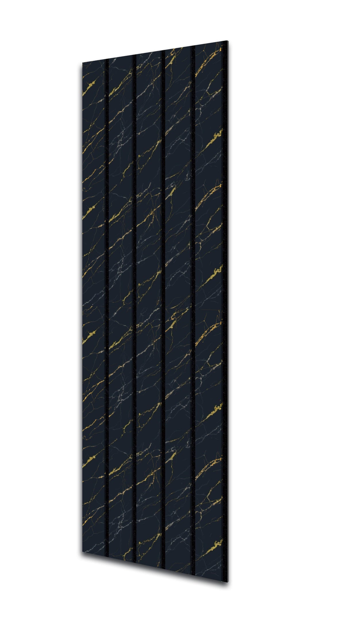 Acoustic Slat Wall Panels | Premium UltraWide Slats | 240cm x 60cm | Black Marble