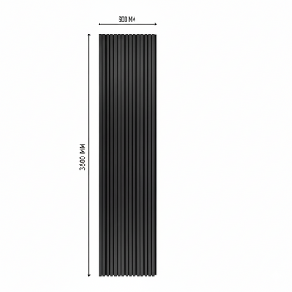 3.6m x 60cm | Acoustic Slat Wall Panels | Dark Grey | Premium Wood Veneer