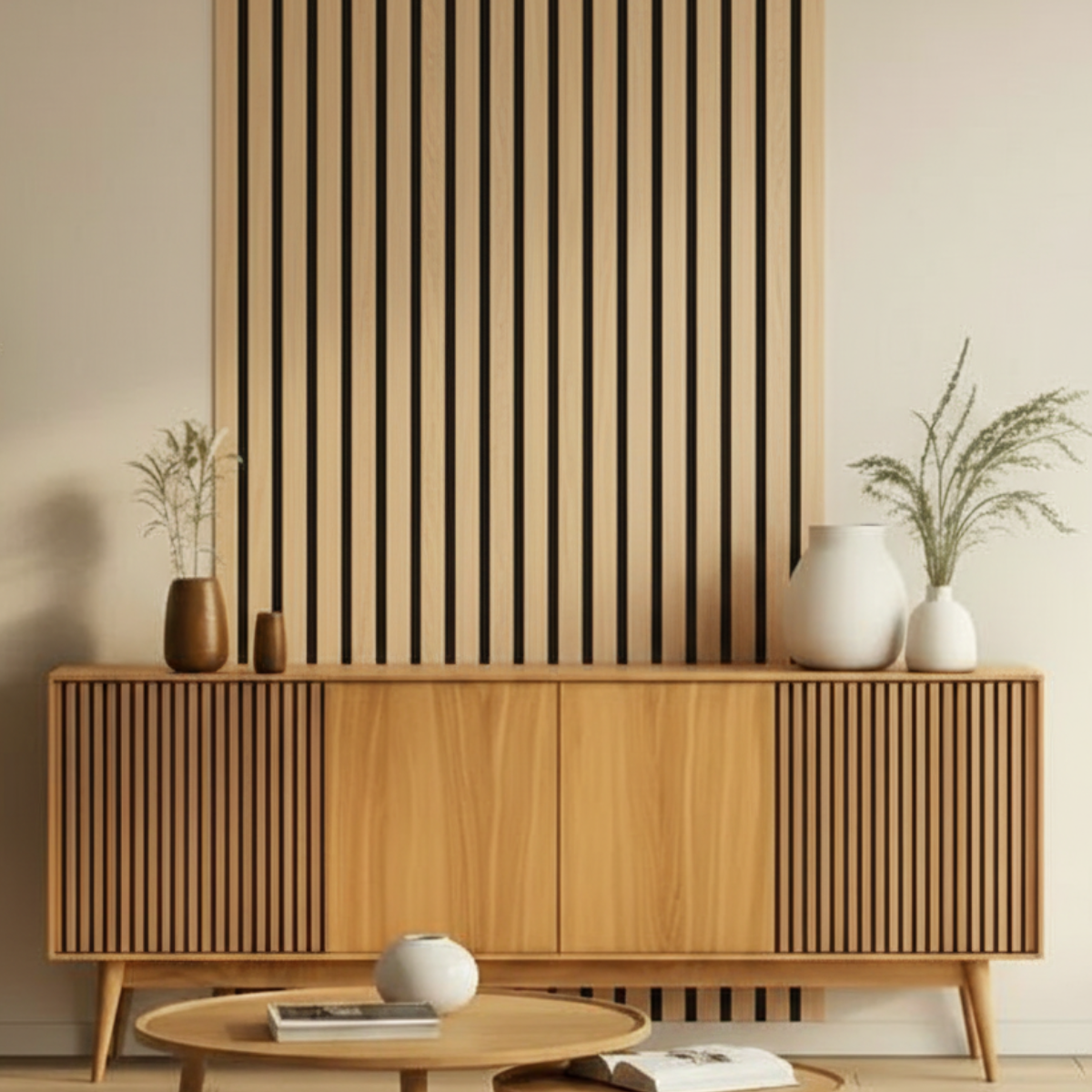Acoustic Slat Wall Panels | Premium ExtraWide Slats | 300cm x 60cm | Oak