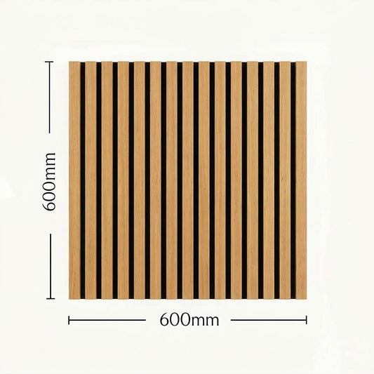 Acoustic Slatted Wall Panel - Light Oak - 600mm x 600mm