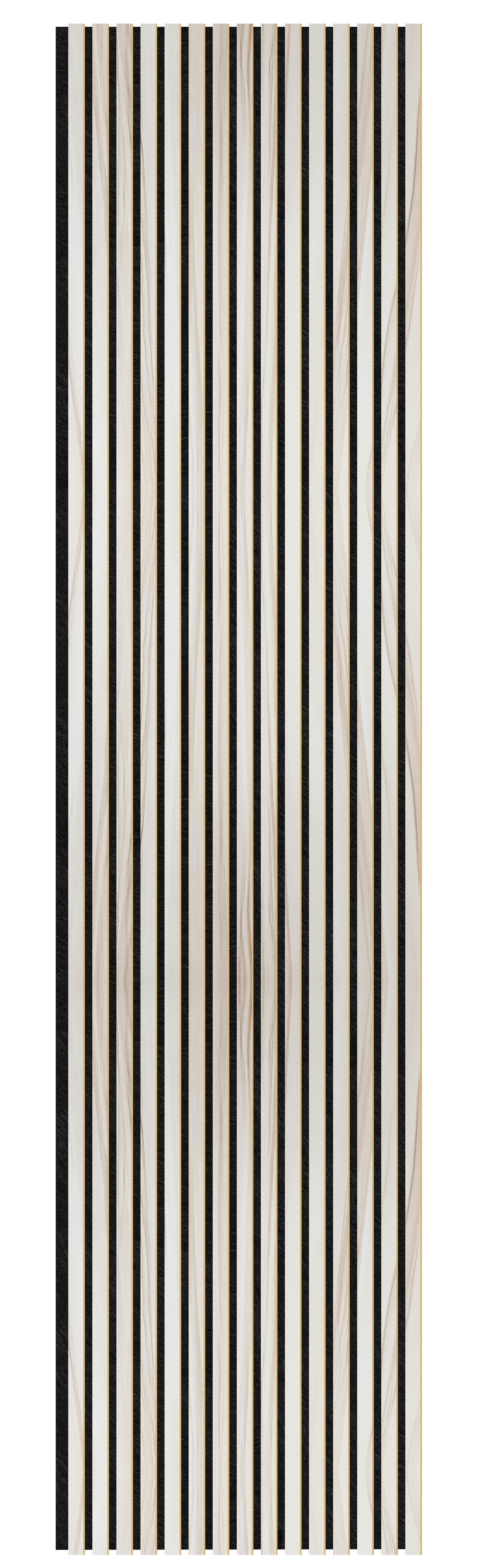 Acoustic Slatted Wall Panel 240 x 60cm - Slimline Profile - Walnut