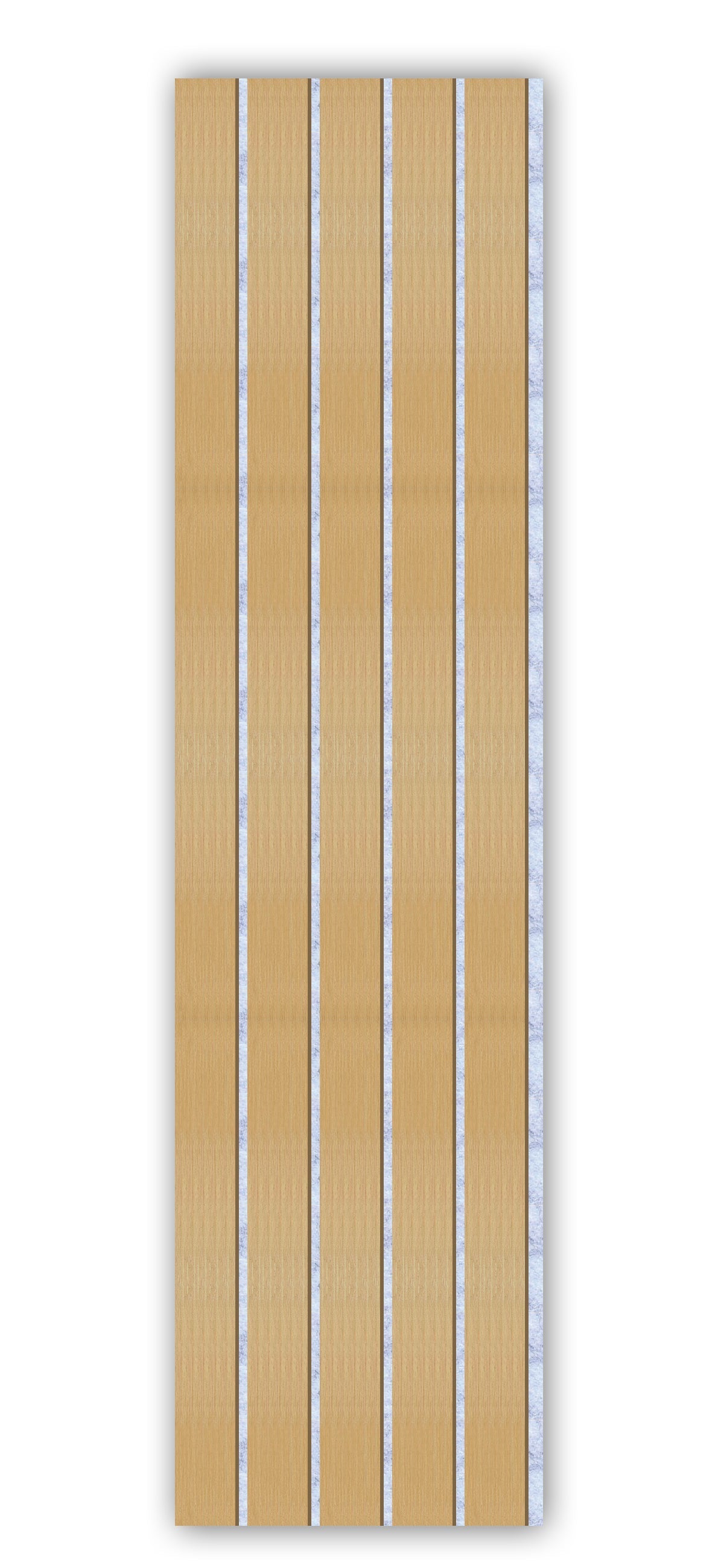 Acoustic Slat Wall Panels | Premium UltraWide Slats | 240cm x 60cm | Light Oak With Silver