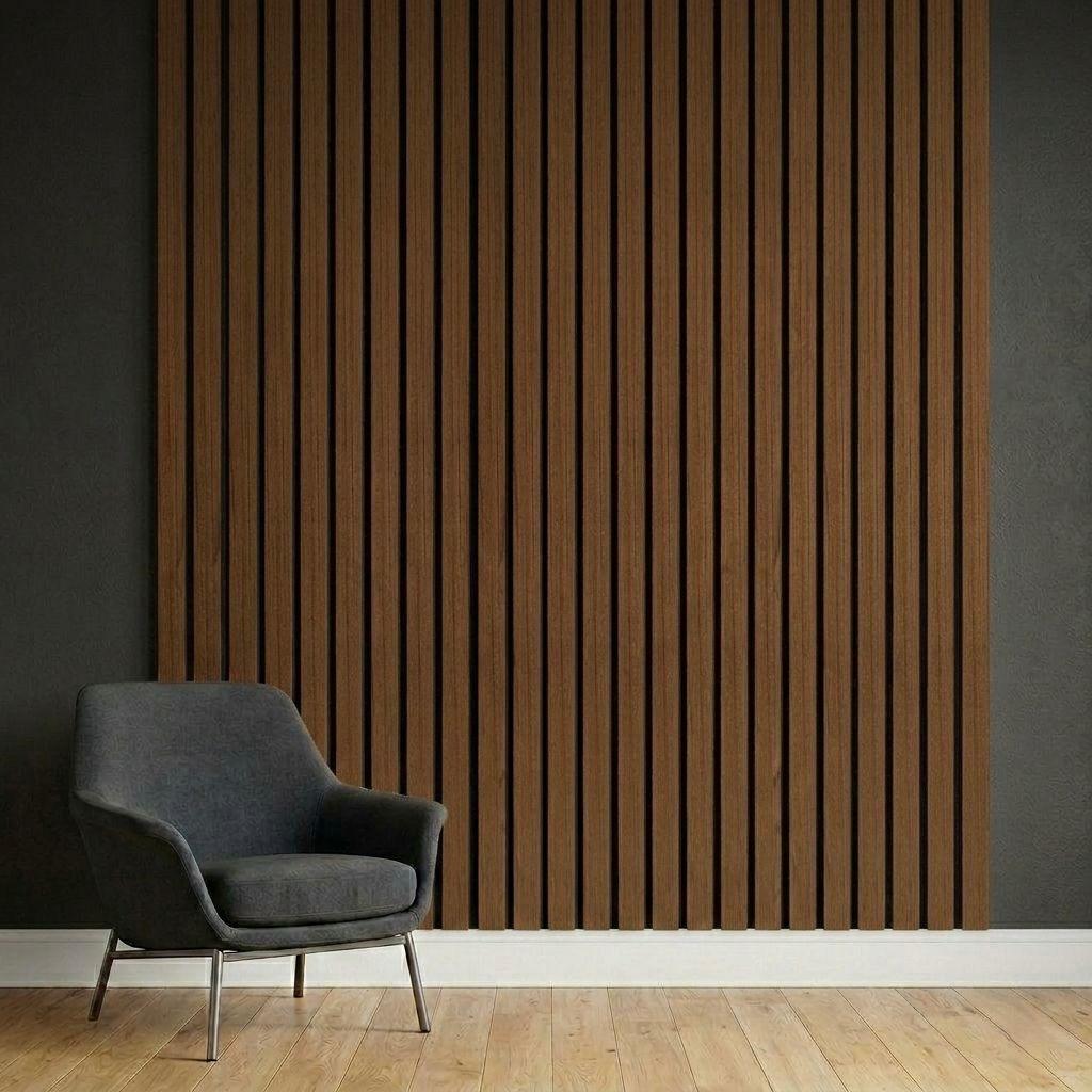 Acoustic Slat Wall Panels | Premium UltraWide Slats | 240cm x 60cm | Teak Oak